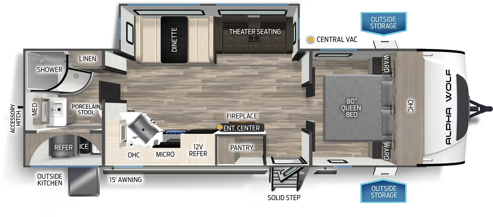 Alpha Wolf 25RB Floorplan